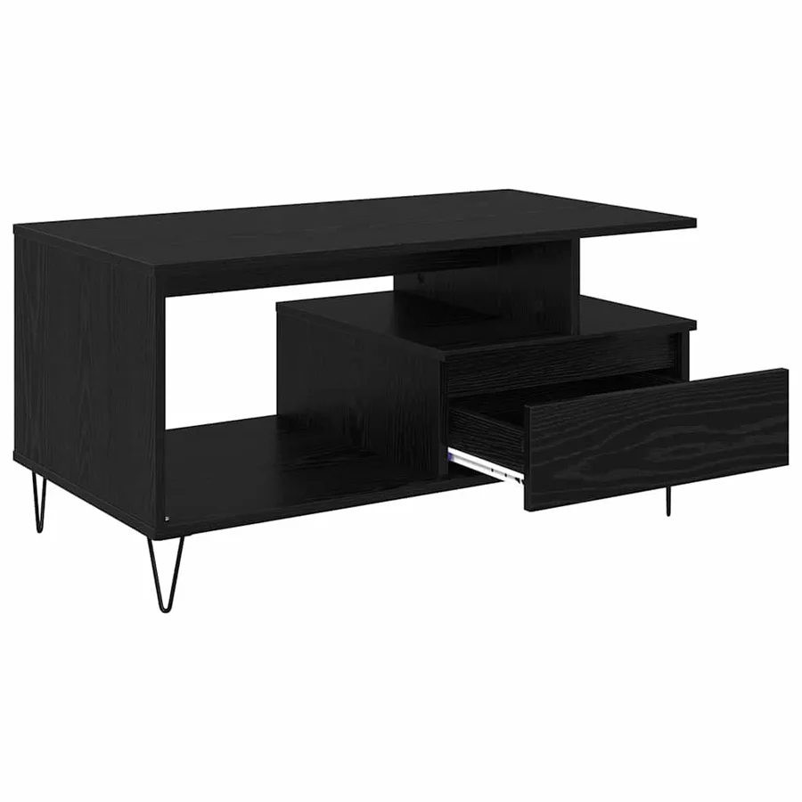 Table basse Chêne noir 90 x 49 x 45 cm Bois d'ingénierie - 5