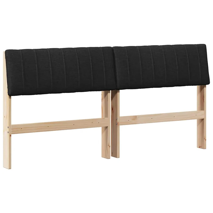 Tête de lit capitonnée Noir 150 cm Pin massif - 2