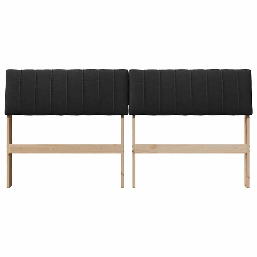 Tête de lit capitonnée Noir 150 cm Pin massif - 4