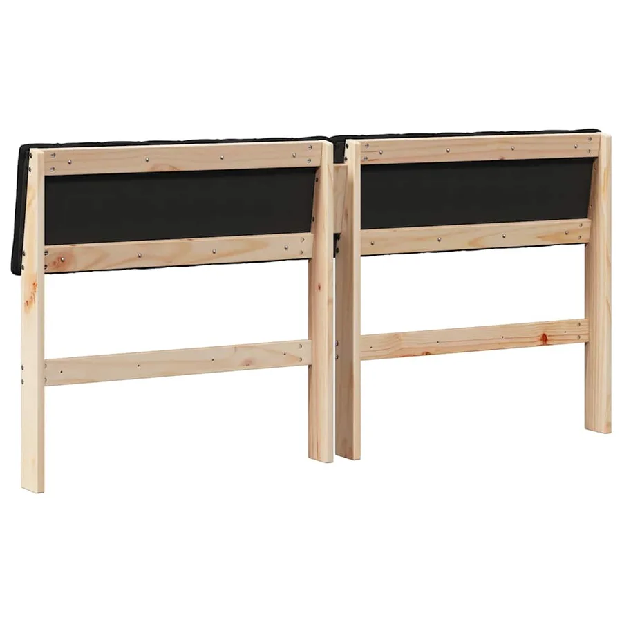 Tête de lit capitonnée Noir 150 cm Pin massif - 6