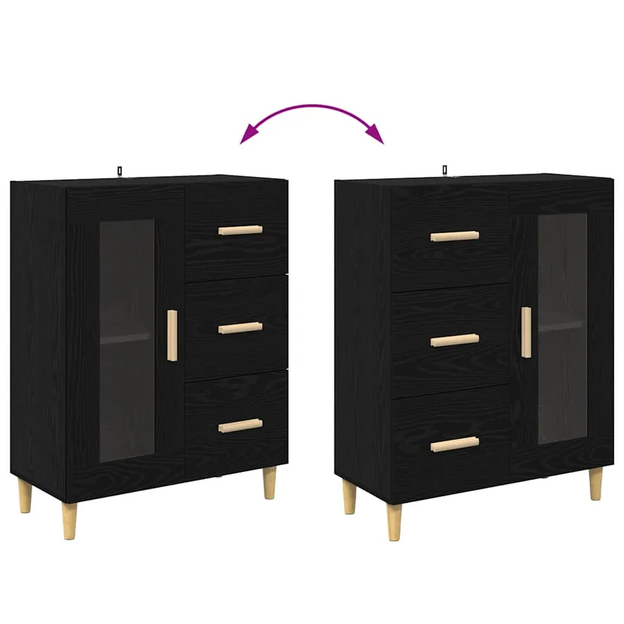 Haut Armoire Chêne noir 69,5 x 32,5 x 180 cm Bois d'ingénierie - 13