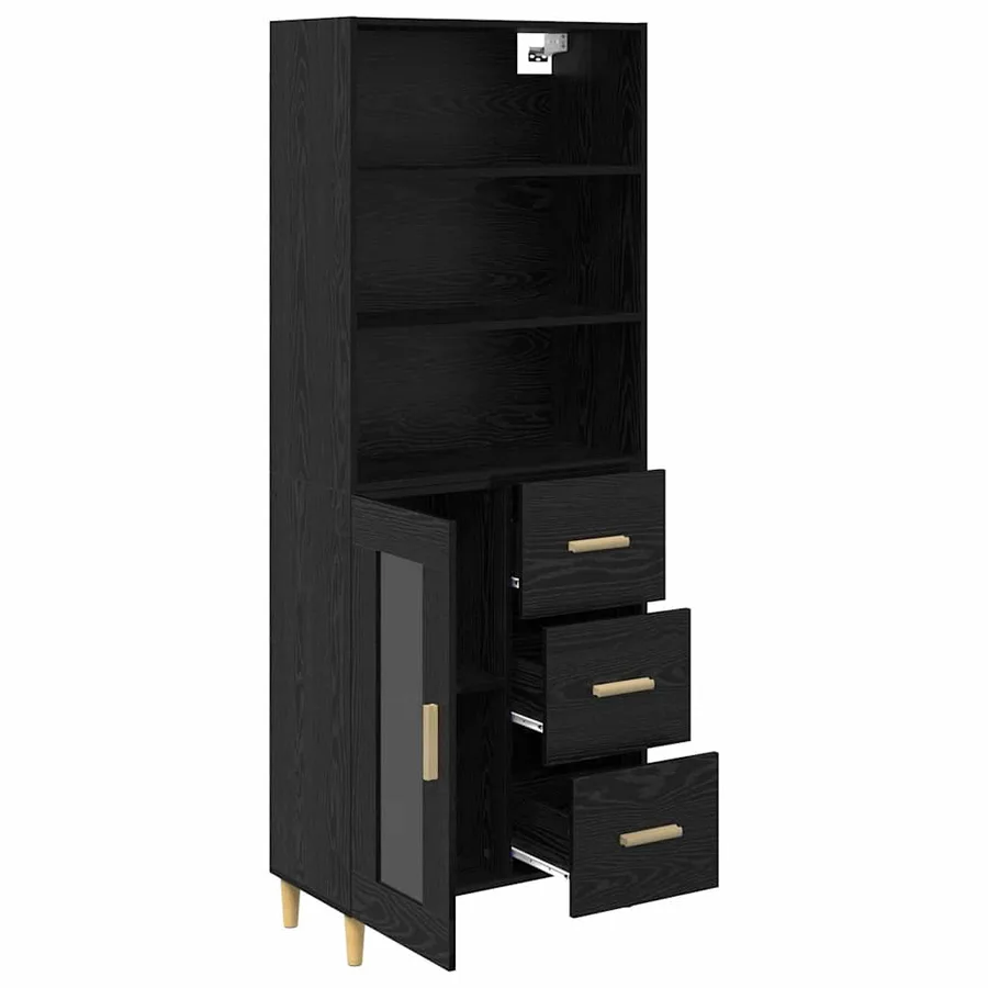 Haut Armoire Chêne noir 69,5 x 32,5 x 180 cm Bois d'ingénierie - 5