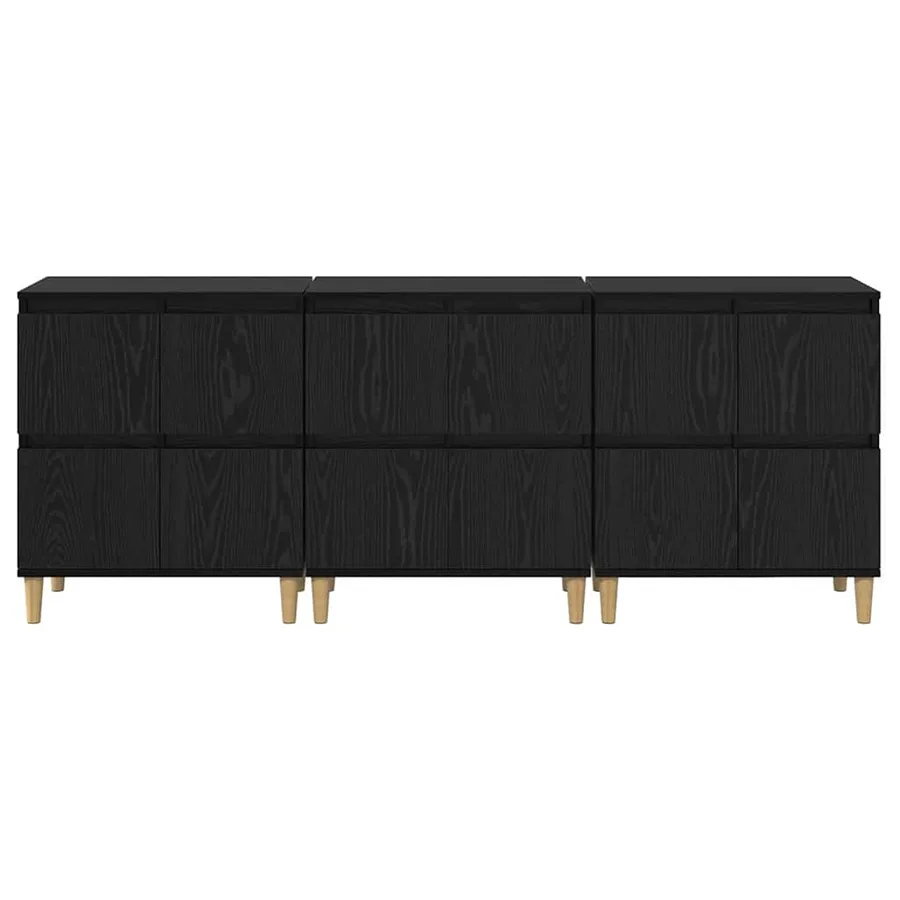Buffets 3 pcs Chêne noir 60 x 35 x 70 cm Bois d'ingénierie - 5