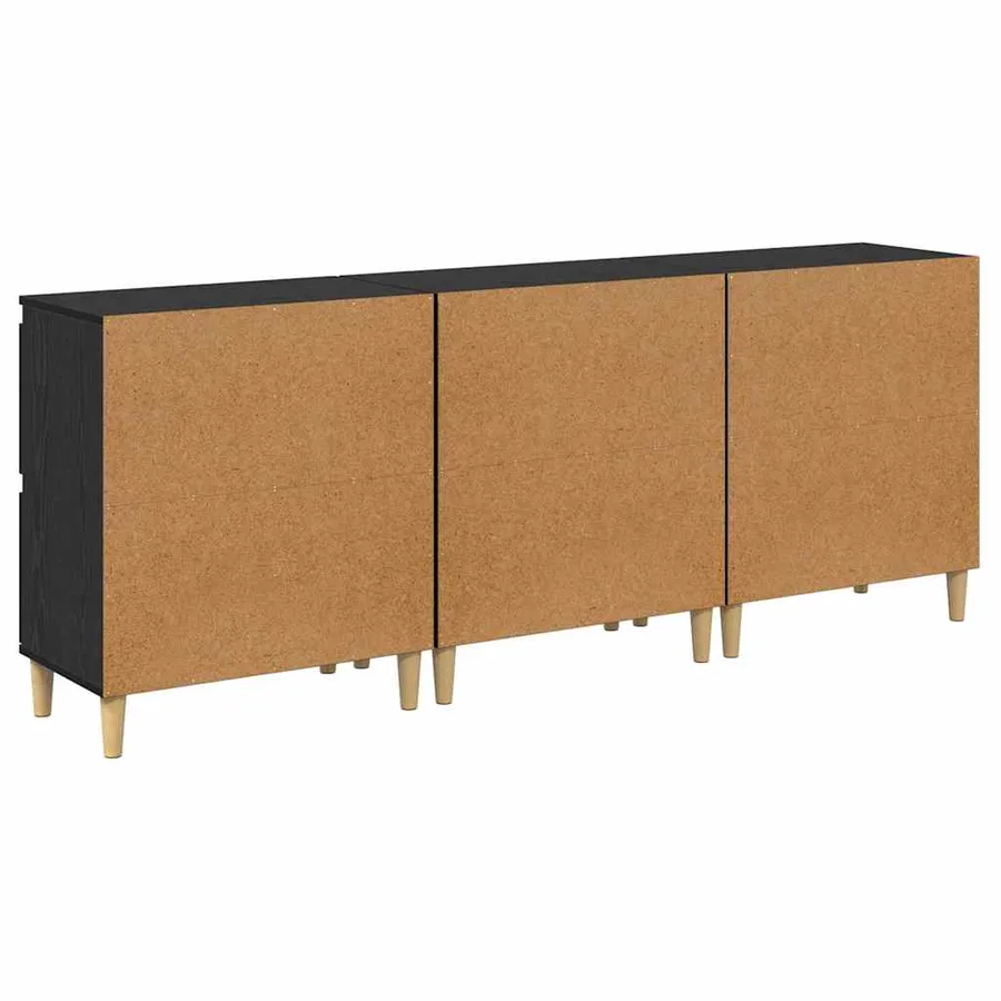 Buffets 3 pcs Chêne noir 60 x 35 x 70 cm Bois d'ingénierie - 7