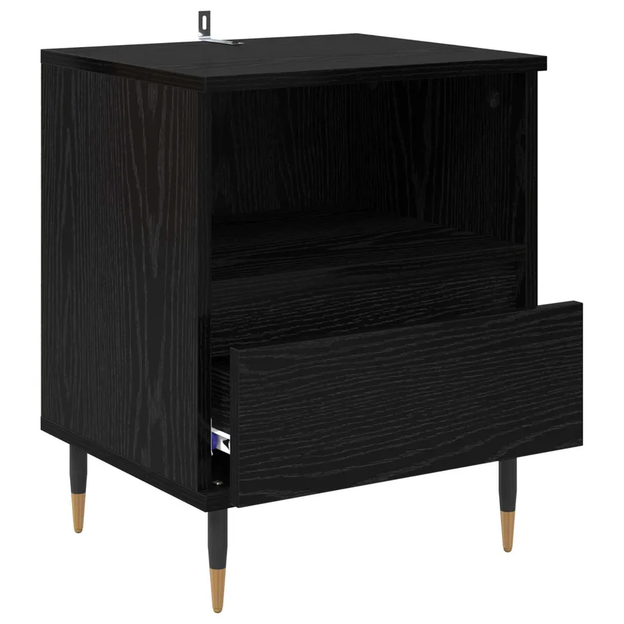 Cabinet de chevet Chêne noir 40 x 35 x 50 cm Bois d'ingénierie - 5