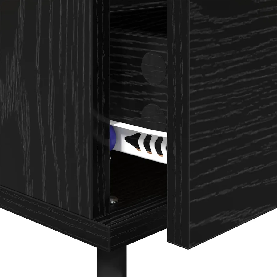 Cabinet de chevet Chêne noir 40 x 35 x 50 cm Bois d'ingénierie - 9