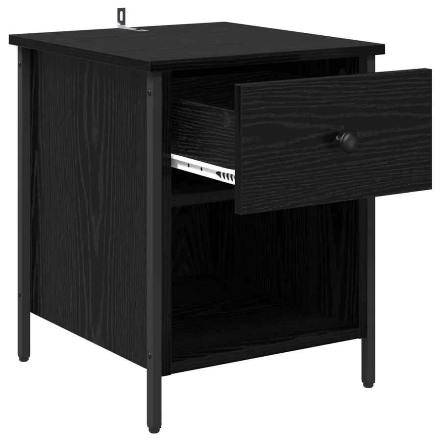 Cabinet de chevet avec tiroir 2 pcs Chêne noir 40 x 42 x 50 cm - 5