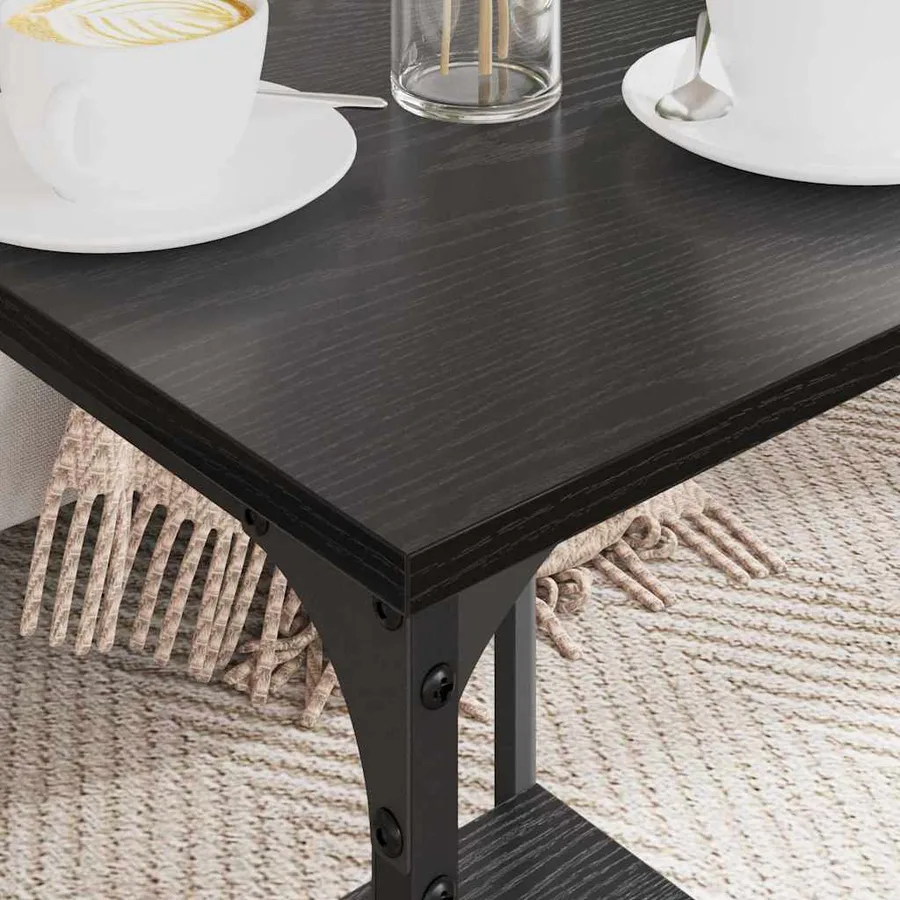 Table basse Chêne noir 40 x 40 x 55 cm Bois d'ingénierie - 4