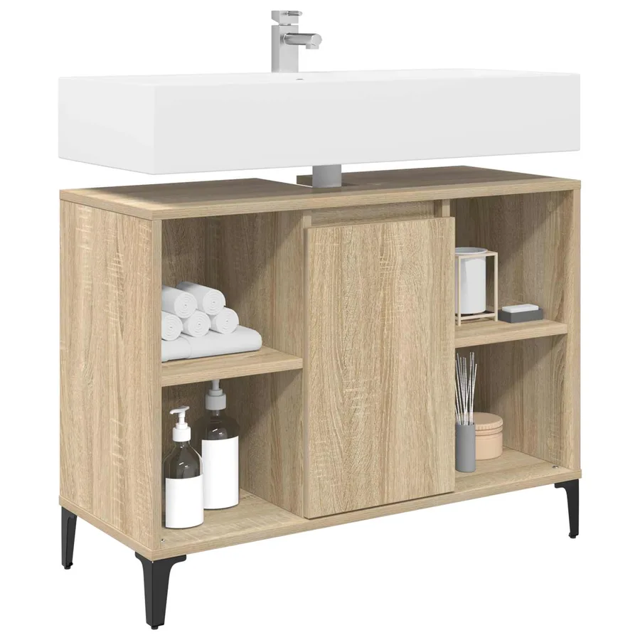 Armoire d'évier avec étagère Chêne Sonoma 80 x 33 x 60 cm - 3