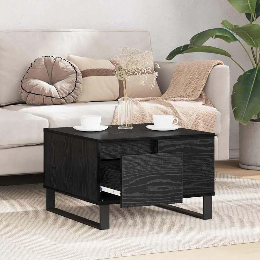 Table basse Chêne noir 55 x 55 x 36,5 cm Bois d'ingénierie - 4