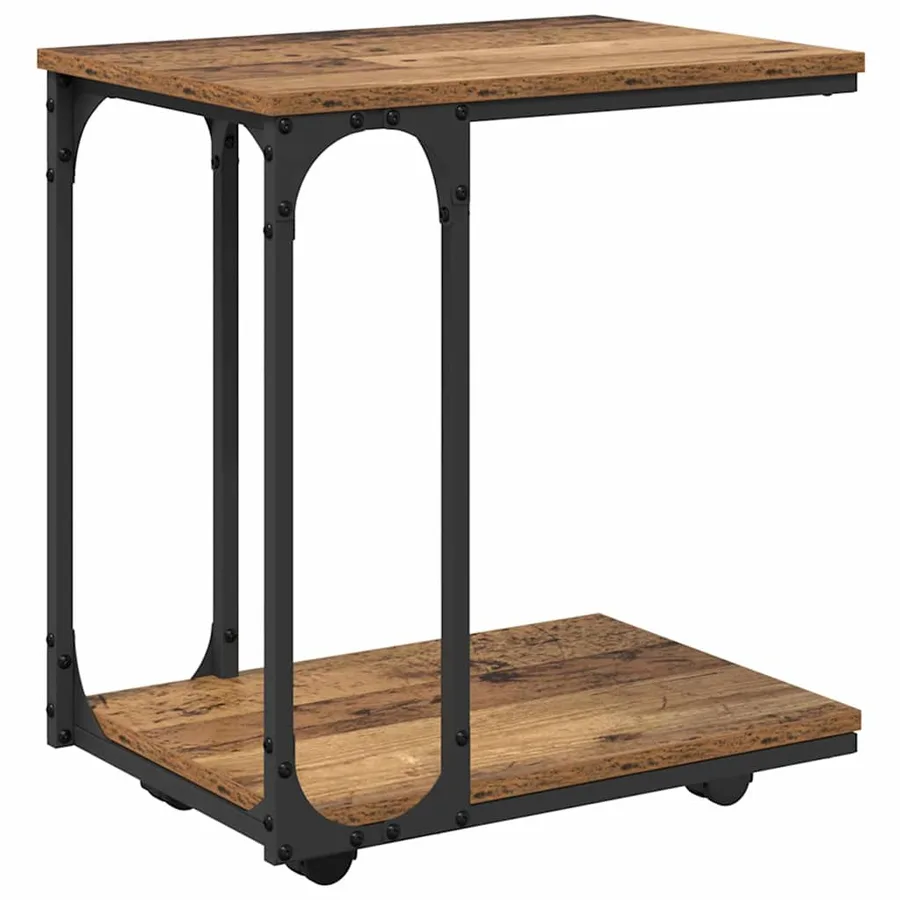 Table d'appoint Bois ancien 50 x 35 x 55,5 cm Bois d'ingénierie - 2