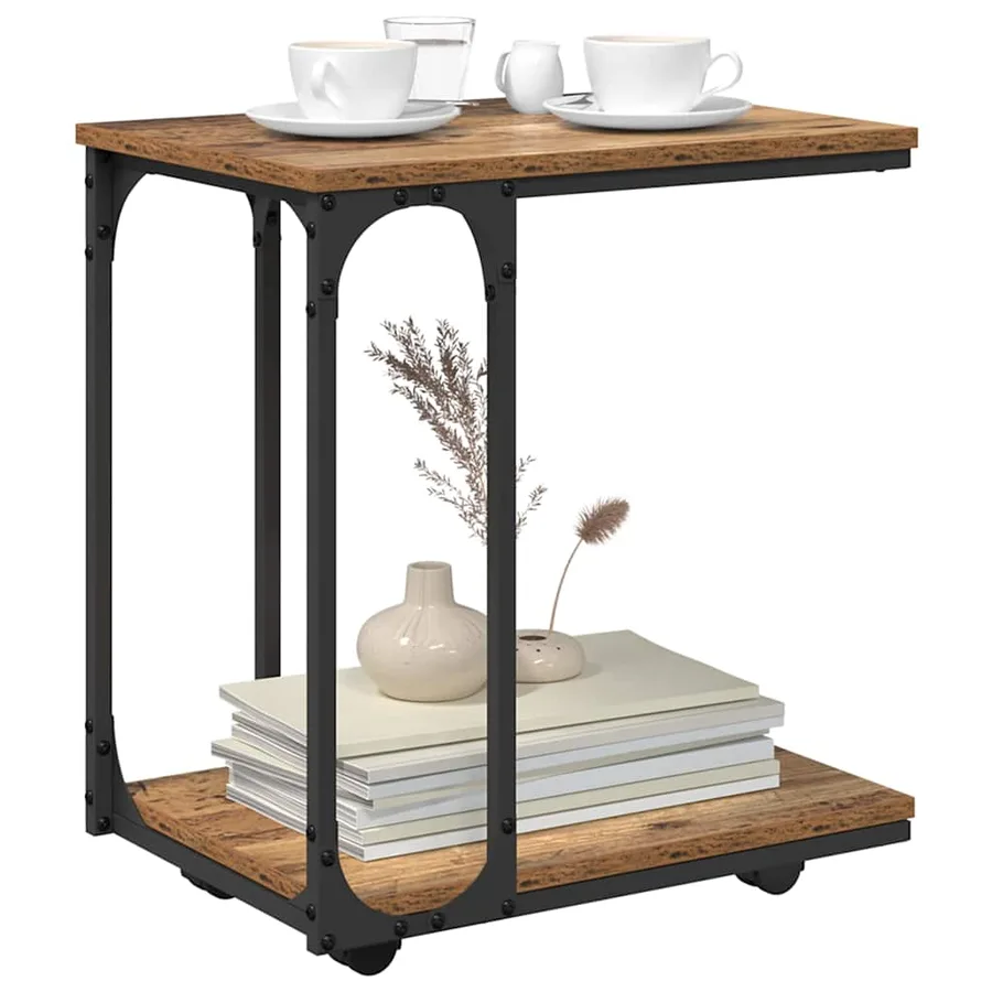 Table d'appoint Bois ancien 50 x 35 x 55,5 cm Bois d'ingénierie - 3