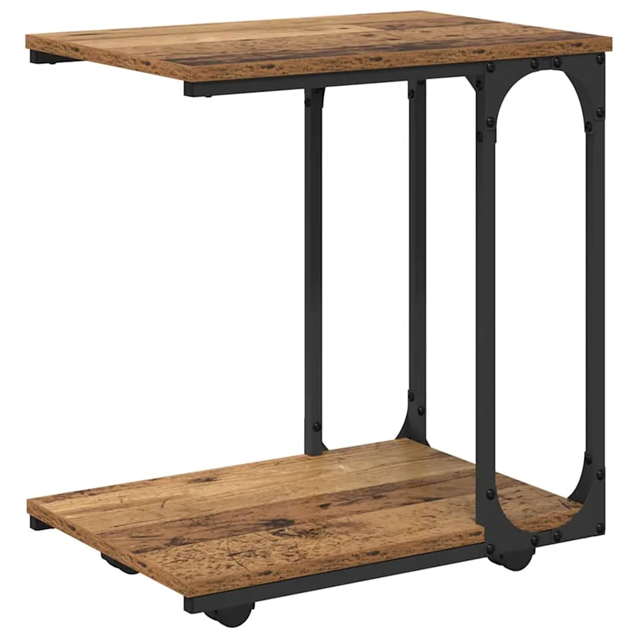 Table d'appoint Bois ancien 50 x 35 x 55,5 cm Bois d'ingénierie - 7