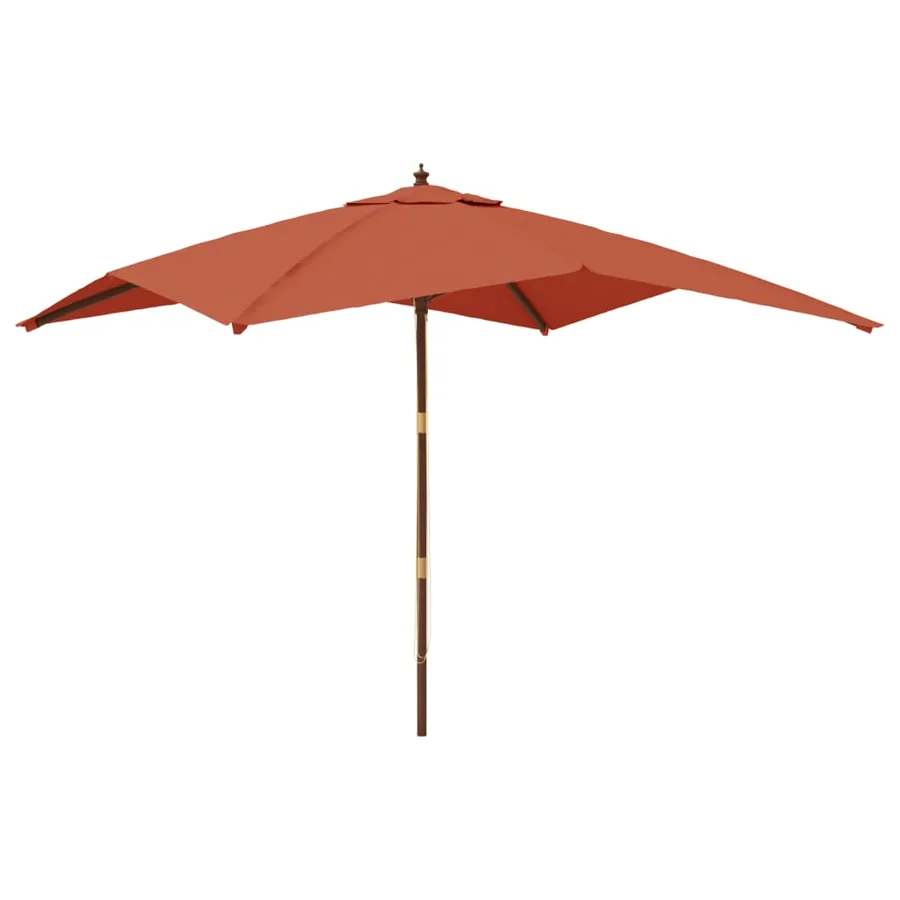 Parasol de jardin avec mât en bois terre cuite 300x300x273 cm - 2