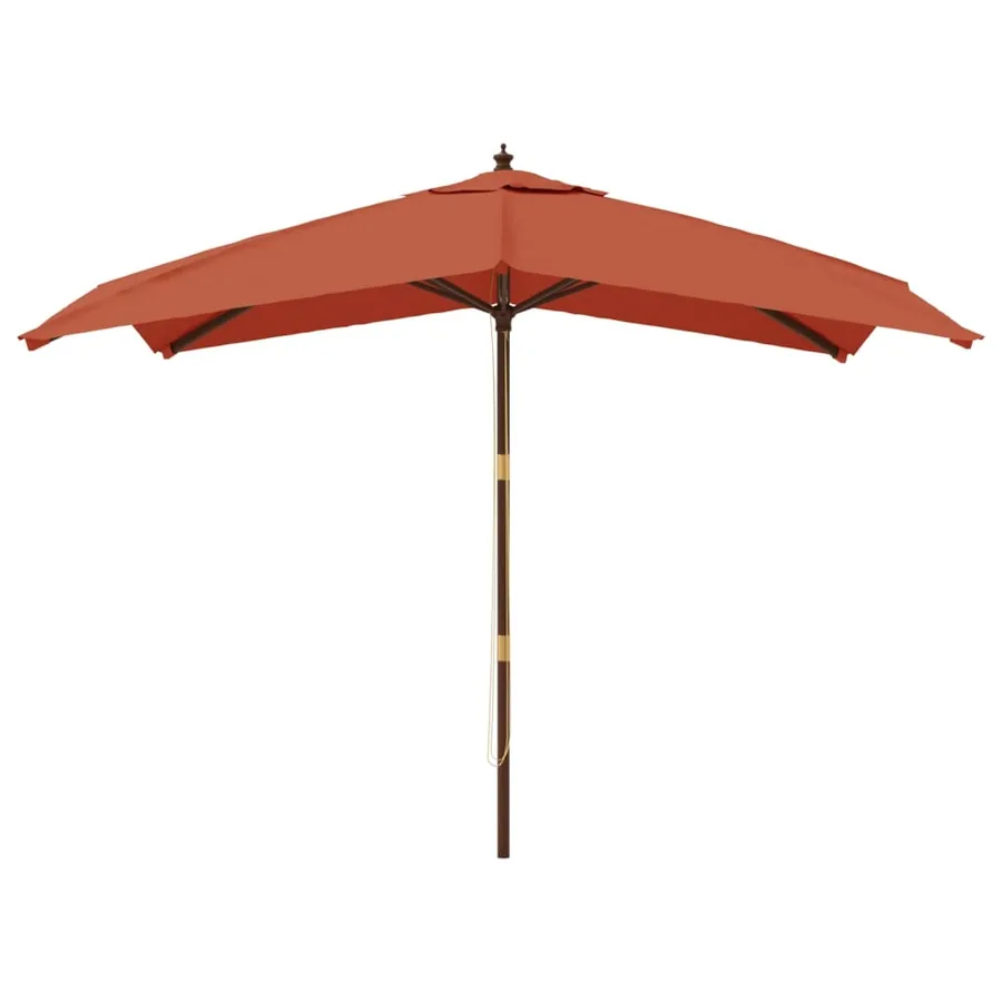 Parasol de jardin avec mât en bois terre cuite 300x300x273 cm - 3