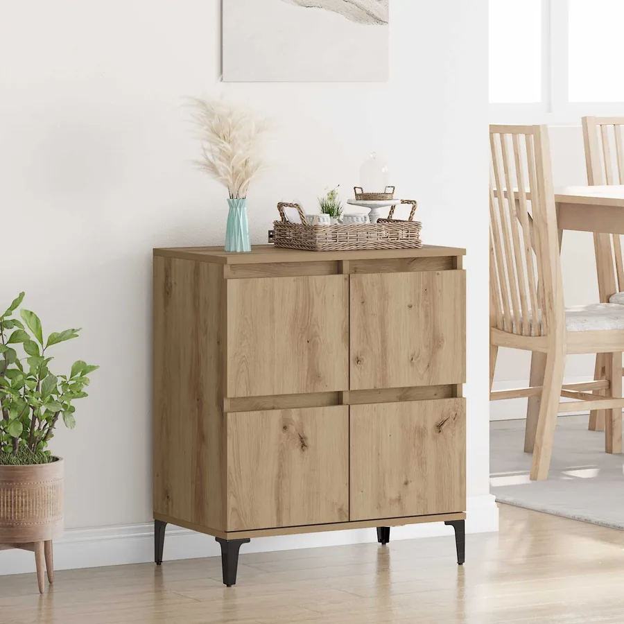 Buffet Chêne artisanal 60 x 35 x 70 cm Bois d'ingénierie et fer