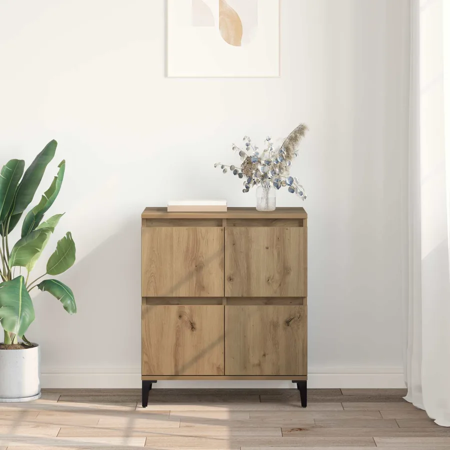 Buffet Chêne artisanal 60 x 35 x 70 cm Bois d'ingénierie et fer - 4