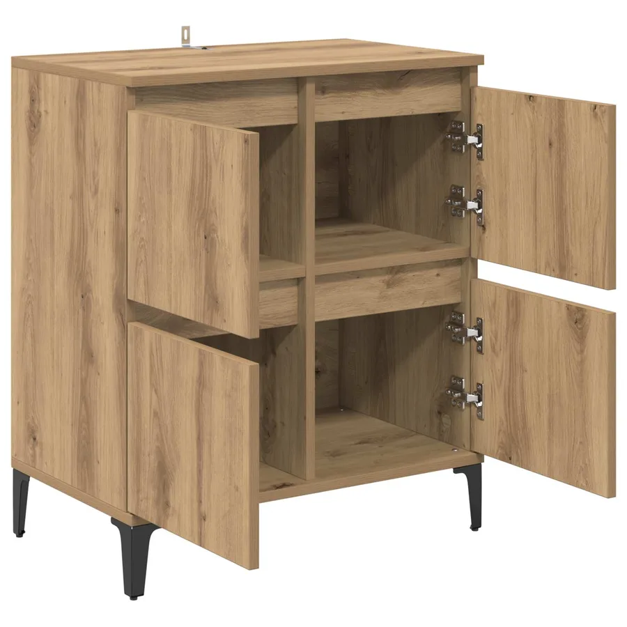 Buffet Chêne artisanal 60 x 35 x 70 cm Bois d'ingénierie et fer - 5