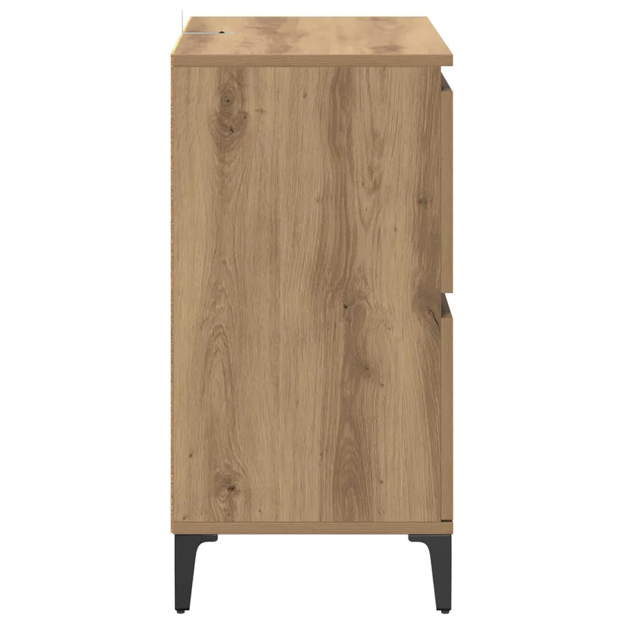 Buffet Chêne artisanal 60 x 35 x 70 cm Bois d'ingénierie et fer - 7