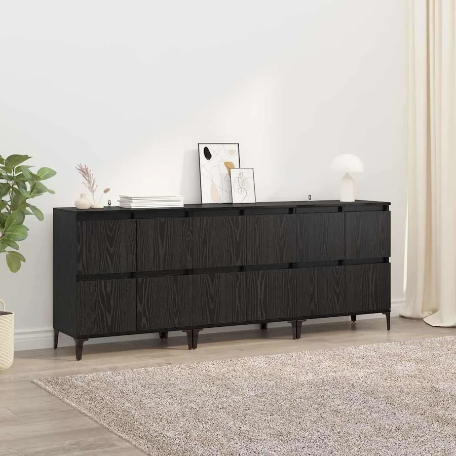 Buffets 3 pcs Chêne noir 60 x 35 x 70 cm Bois d'ingénierie
