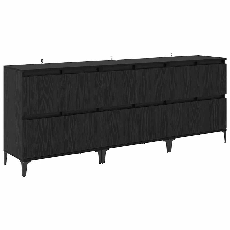 Buffets 3 pcs Chêne noir 60 x 35 x 70 cm Bois d'ingénierie - 2