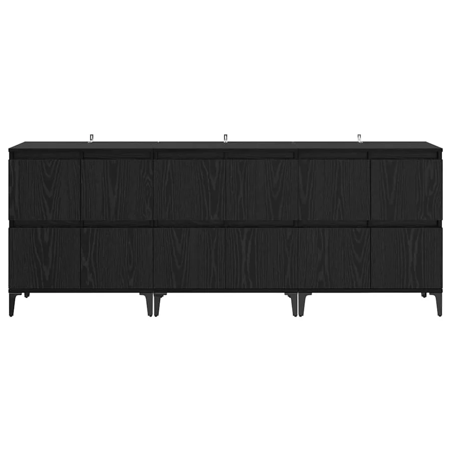 Buffets 3 pcs Chêne noir 60 x 35 x 70 cm Bois d'ingénierie - 5