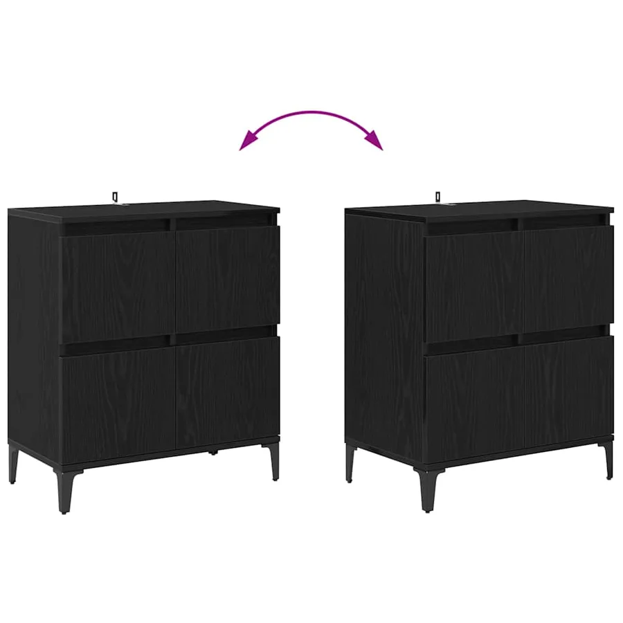 Buffets 3 pcs Chêne noir 60 x 35 x 70 cm Bois d'ingénierie - 8