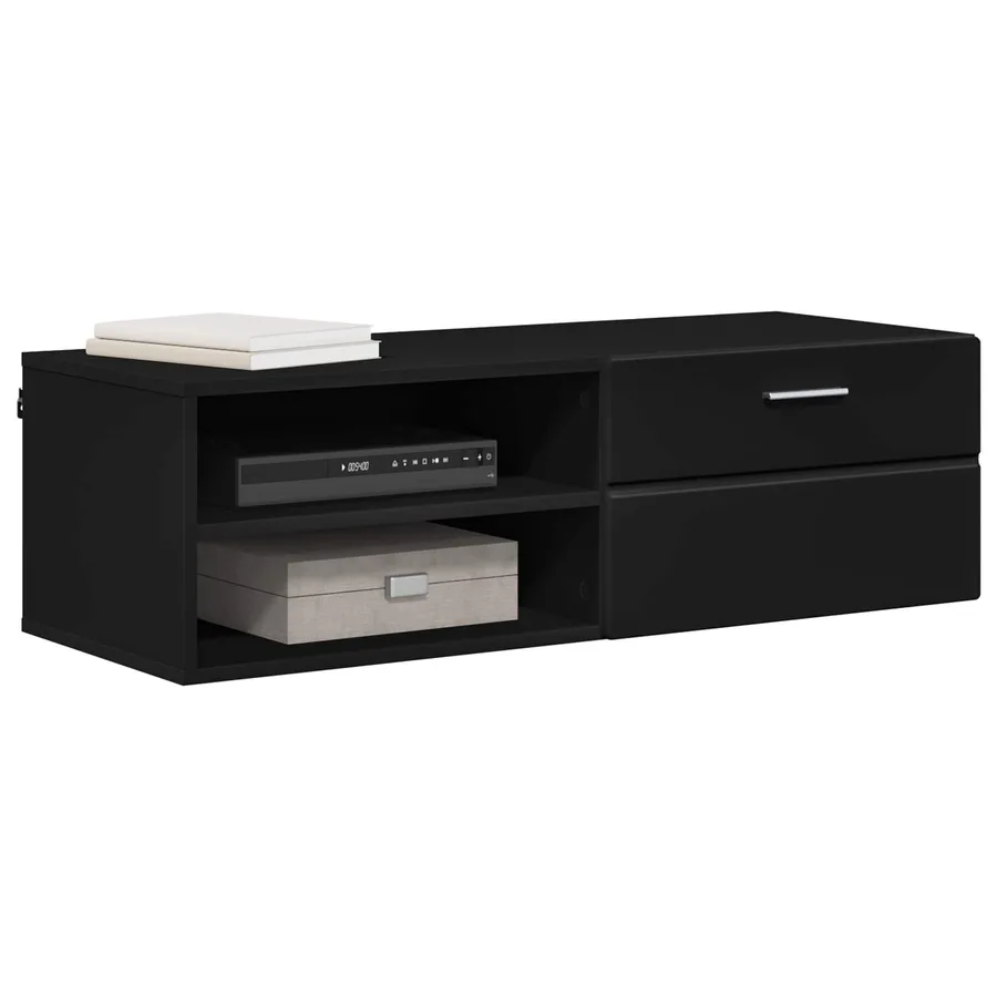 Cabinet en Bois Noir 100,5 x 39 x 30 cm Bois d'ingénierie - 3