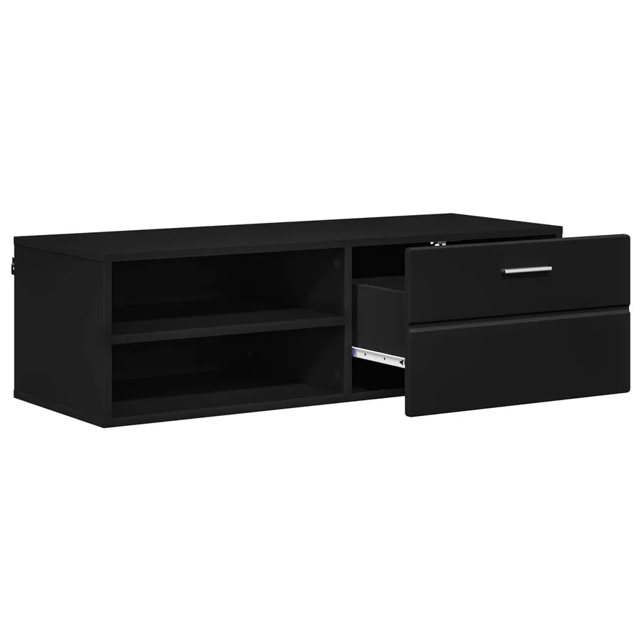 Cabinet en Bois Noir 100,5 x 39 x 30 cm Bois d'ingénierie - 5