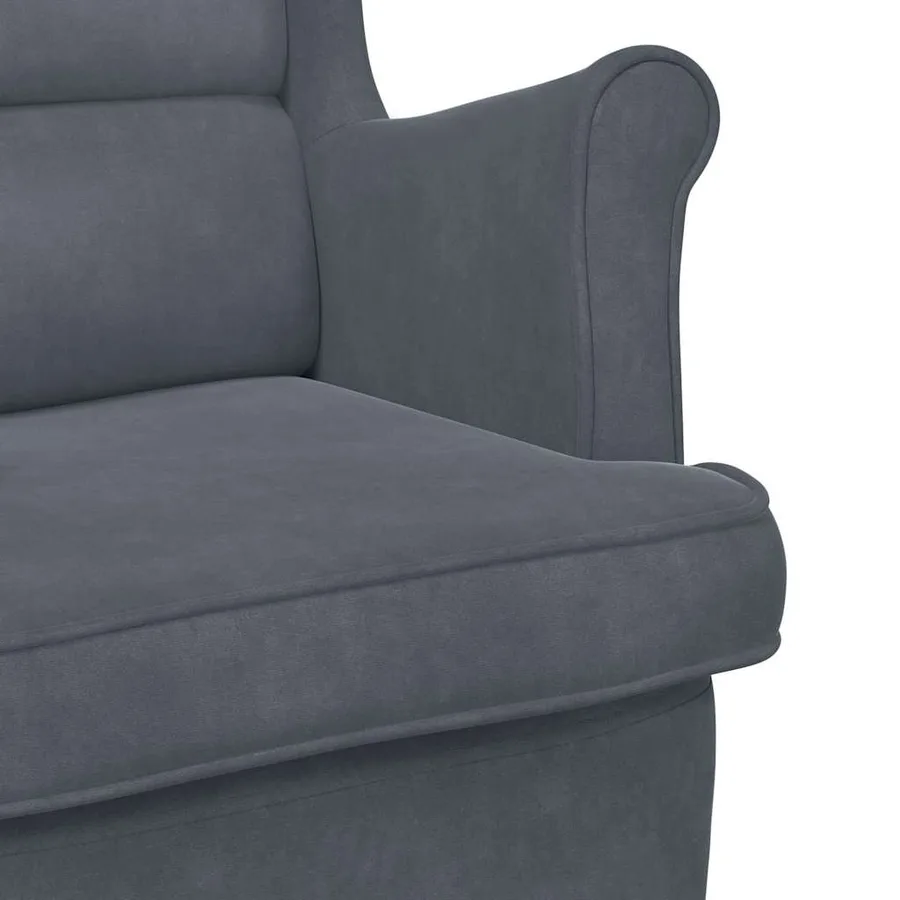 Chaise à bascule Gris foncé 92 x 71 x 100 cm Contreplaqué - 7