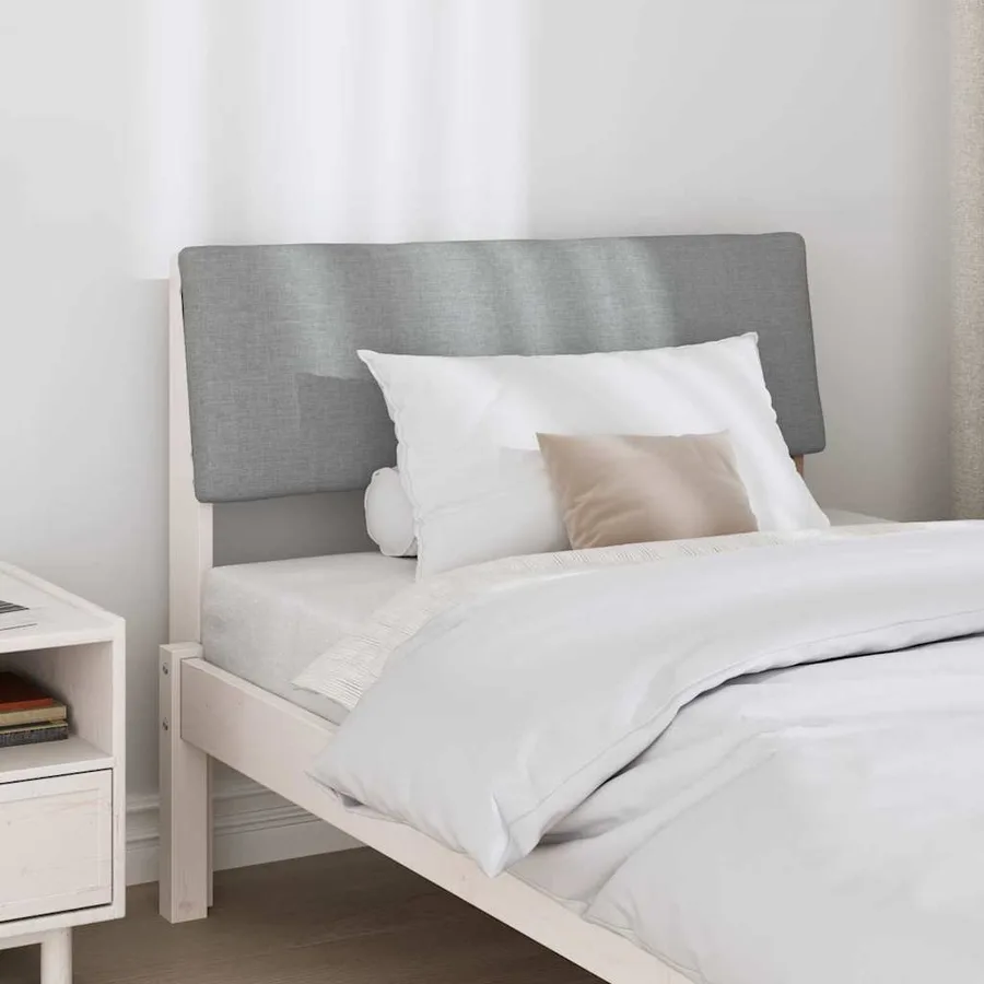 Tête de lit capitonnée Gris clair 90 cm Pin massif - 3