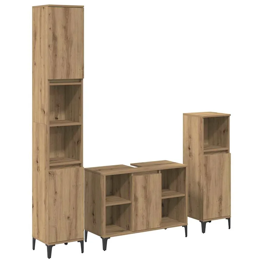 Ensemble de mobilier de salle de bain 3 pc Chêne artisanal - 2