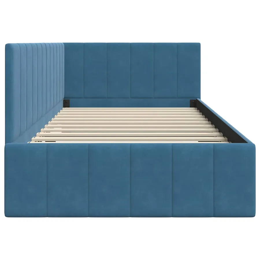 Cadre de lit d'angle Bleu 90 cm x 200 cm Velours - 6