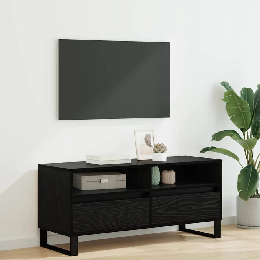 Meuble TV avec tiroir Chêne noir 100 x 34,5 x 44,5 cm