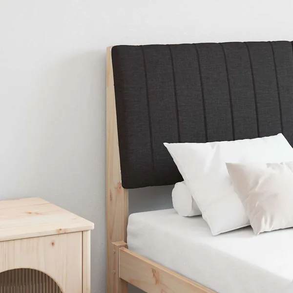 Tête de lit capitonnée Noir 140 cm Pin massif