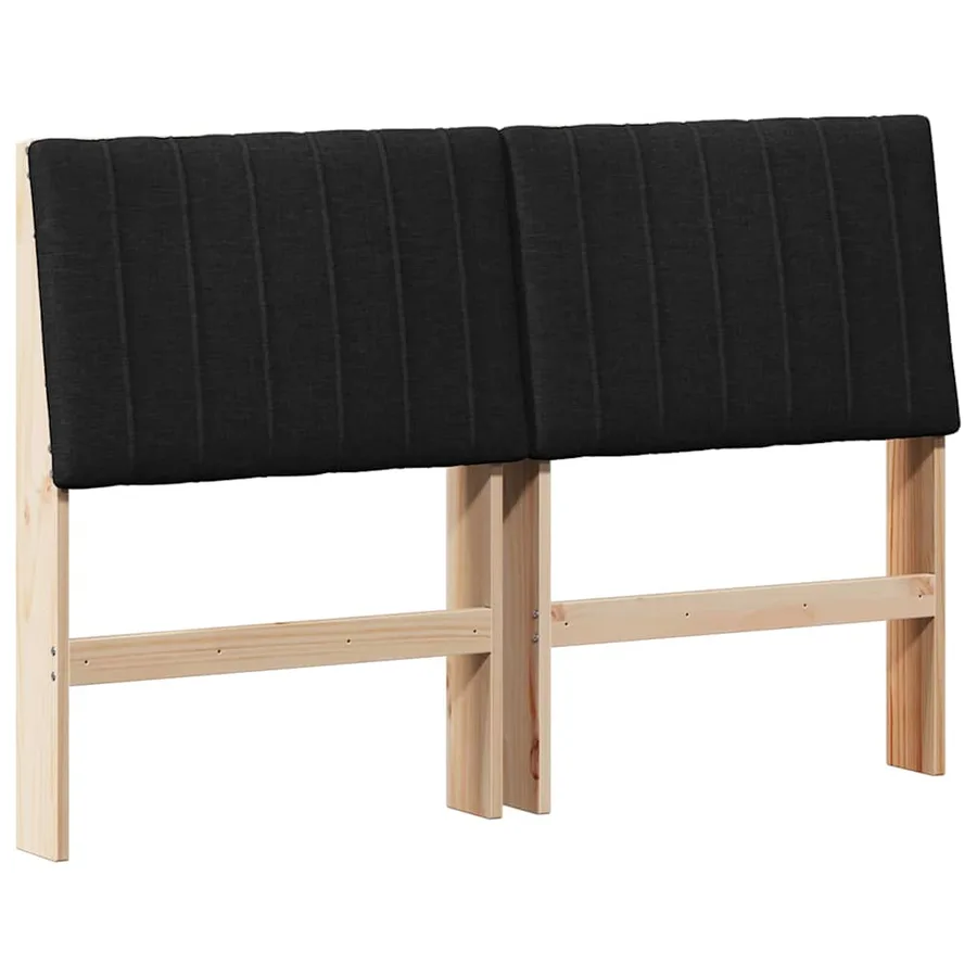 Tête de lit capitonnée Noir 140 cm Pin massif - 2