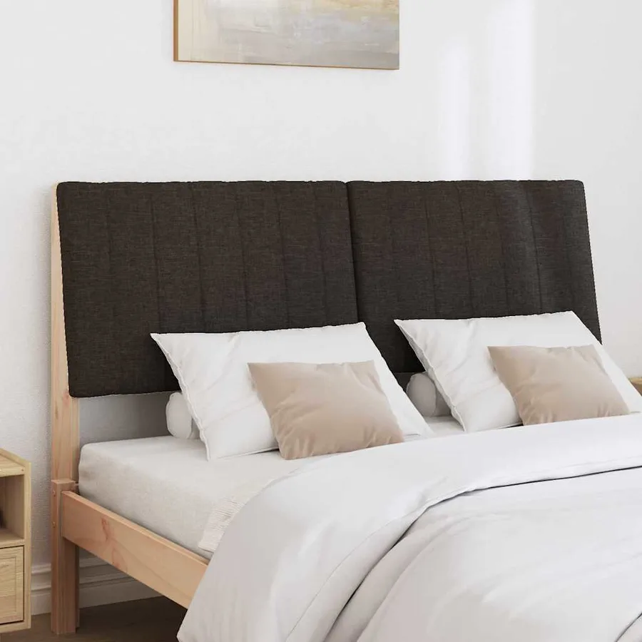 Tête de lit capitonnée Noir 140 cm Pin massif - 3