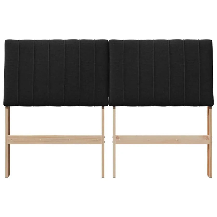 Tête de lit capitonnée Noir 140 cm Pin massif - 4