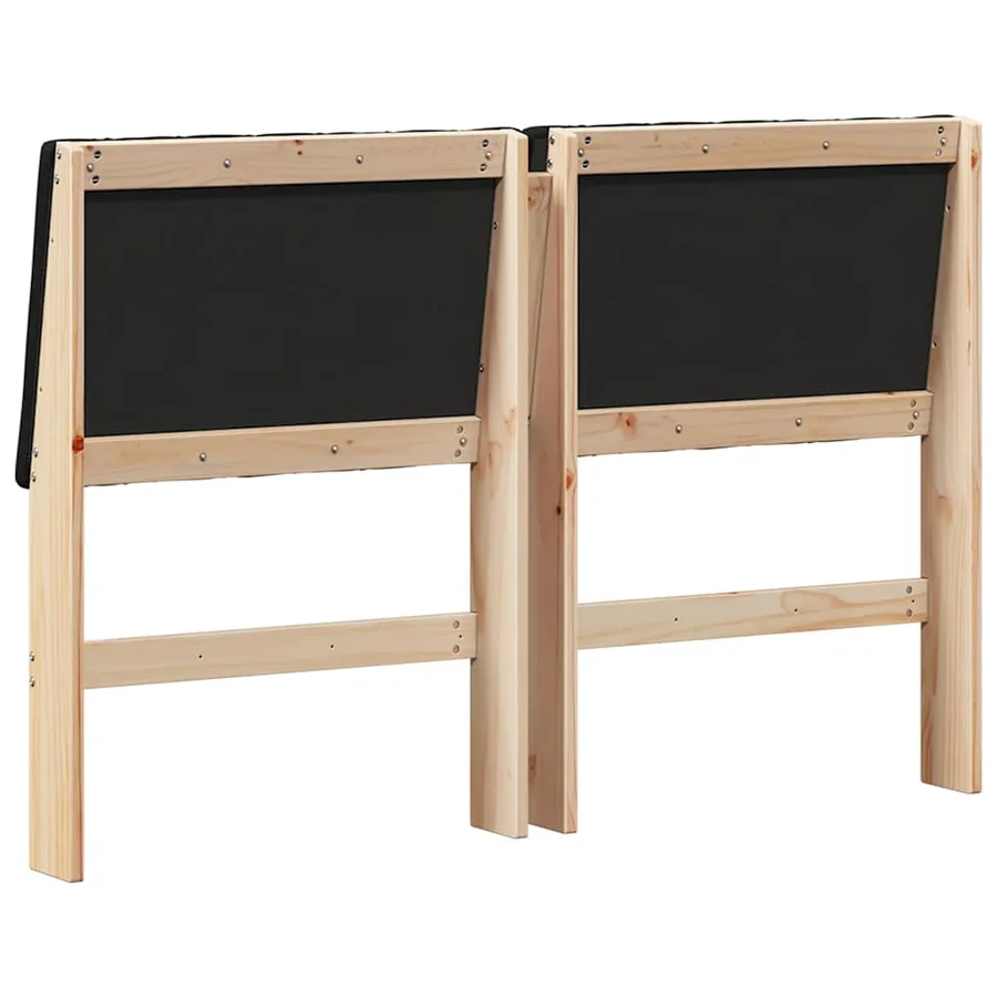 Tête de lit capitonnée Noir 140 cm Pin massif - 6