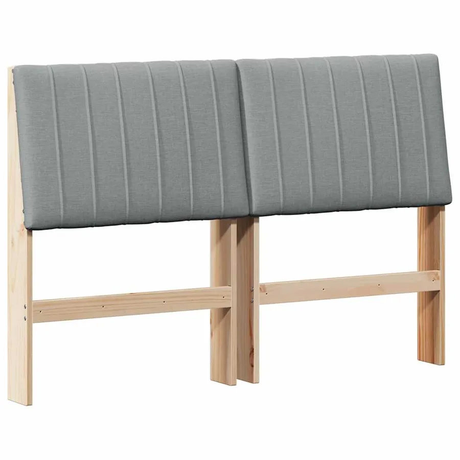 Tête de lit capitonnée Gris clair 140 cm Pin massif - 2