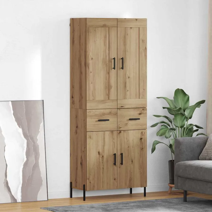Haut Armoire 2 pcs Chêne artisanal 69,5 x 34 x 180 cm