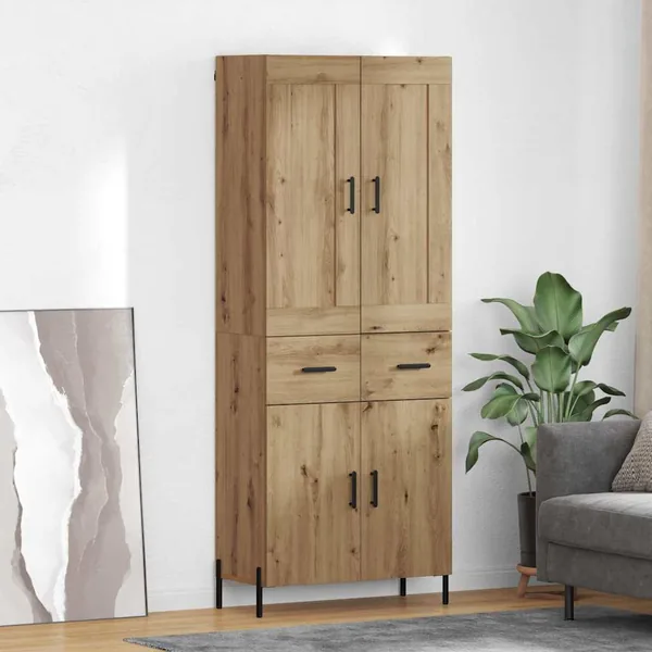 Haut Armoire 2 pcs Chêne artisanal 69,5 x 34 x 180 cm