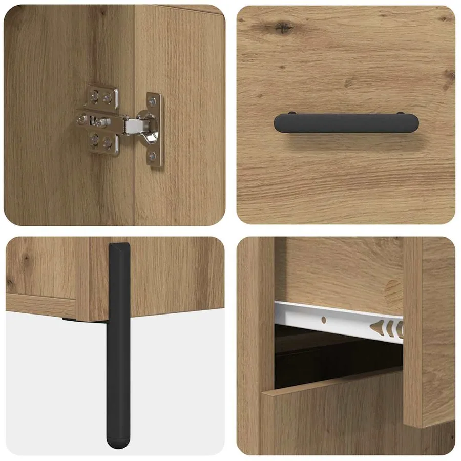 Haut Armoire 2 pcs Chêne artisanal 69,5 x 34 x 180 cm - 11