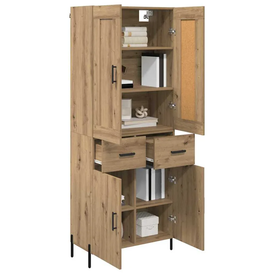 Haut Armoire 2 pcs Chêne artisanal 69,5 x 34 x 180 cm - 3