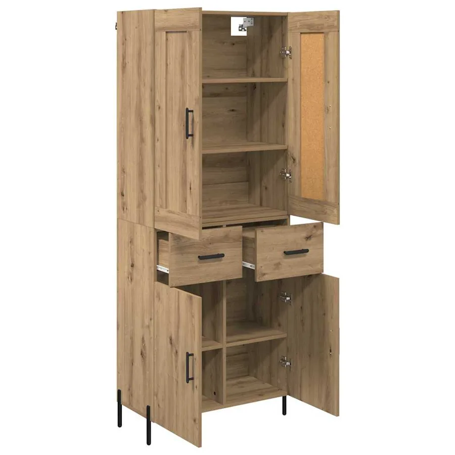 Haut Armoire 2 pcs Chêne artisanal 69,5 x 34 x 180 cm - 5