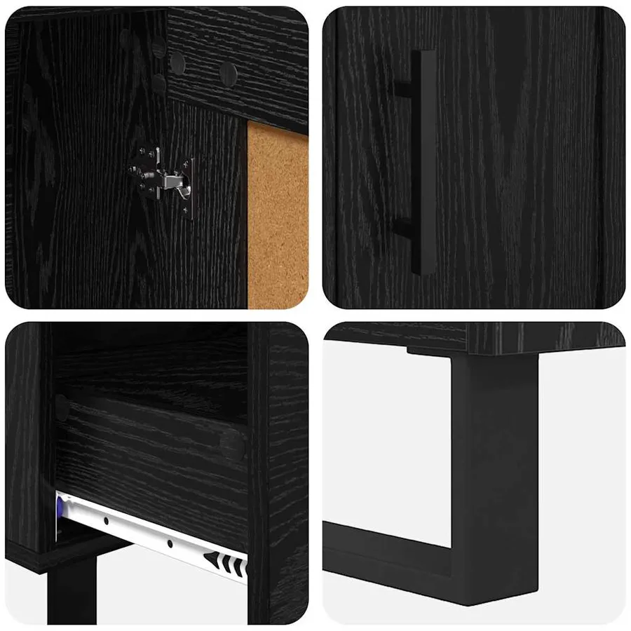 Haut Armoire Chêne noir 69,5 x 31 x 115 cm Bois d'ingénierie - 9