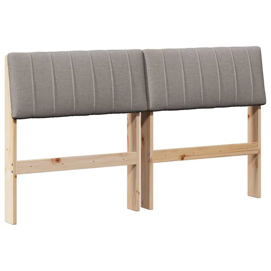 Tête de lit capitonnée Taupe 140 cm Pin massif - 2