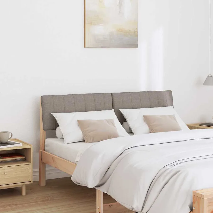 Tête de lit capitonnée Taupe 140 cm Pin massif - 3