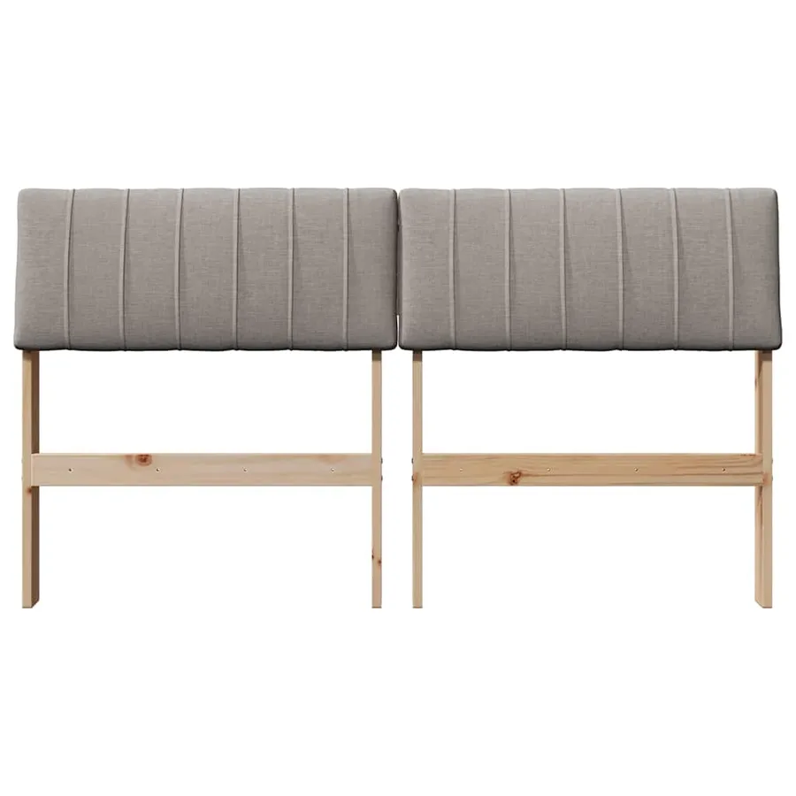 Tête de lit capitonnée Taupe 140 cm Pin massif - 4
