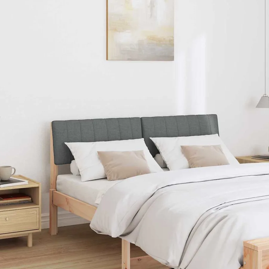 Tête de lit capitonnée Gris foncé 140 cm Pin massif - 3
